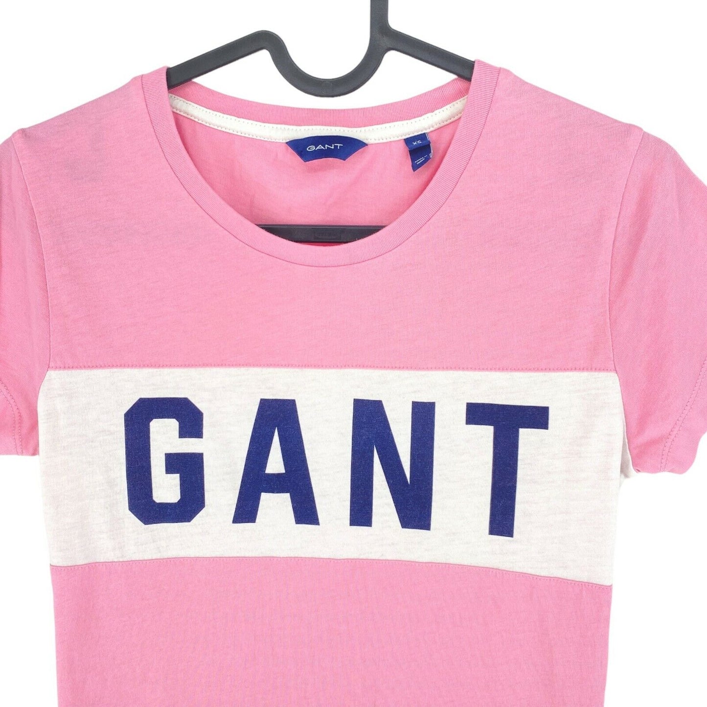 GANT Pink Big Logo Crew Neck T Shirt Size XS