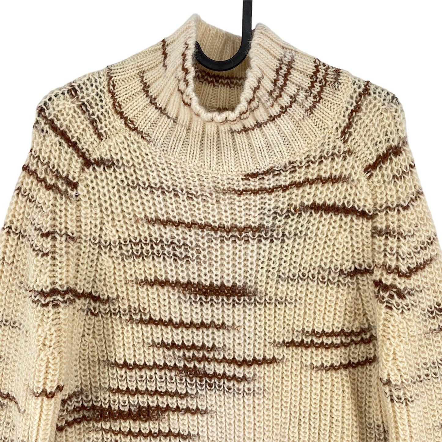 GANT Beige Multicolore Chunky Turtle Neck Sweater Jumper Taille XS