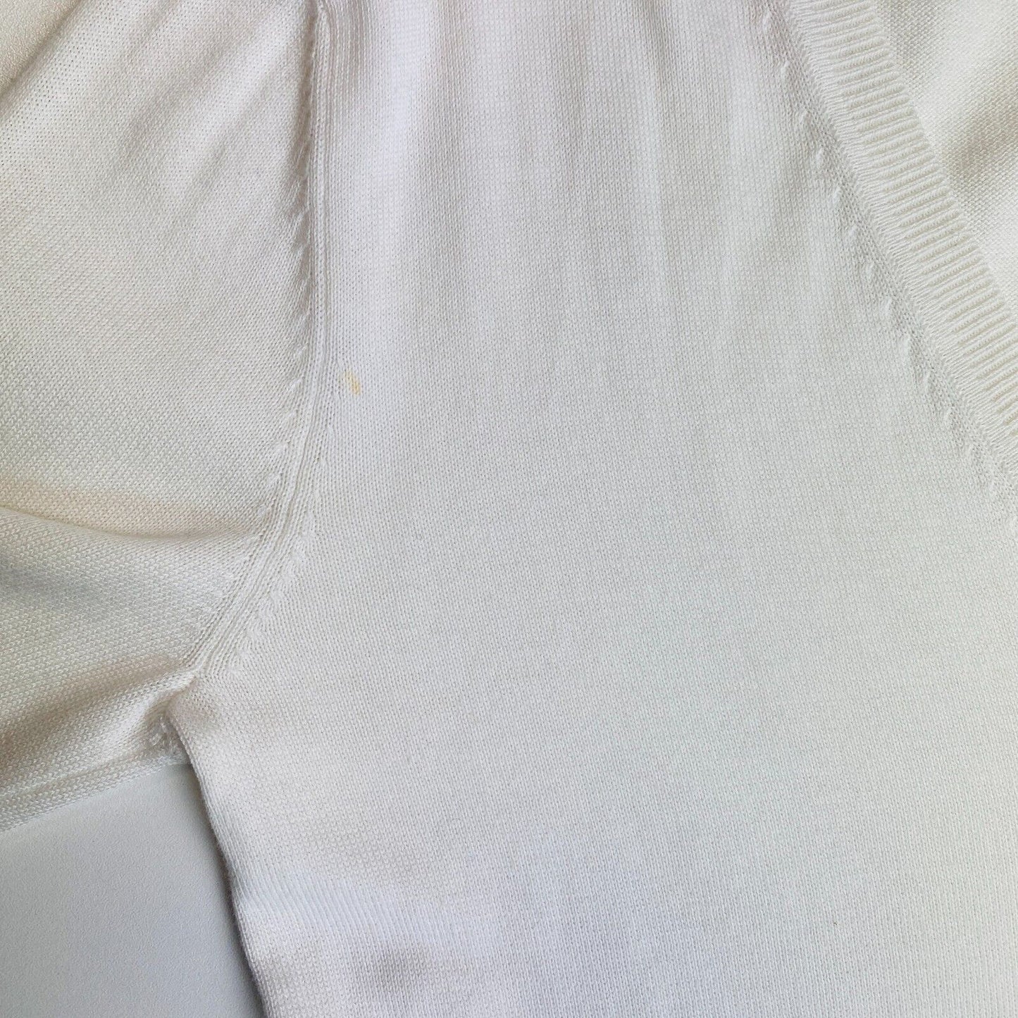 GANT Pull à col en V en coton léger blanc Taille XS