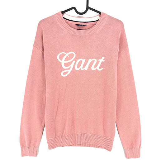 GANT Pink Crew Neck Logo Jumper Sweater Size XS