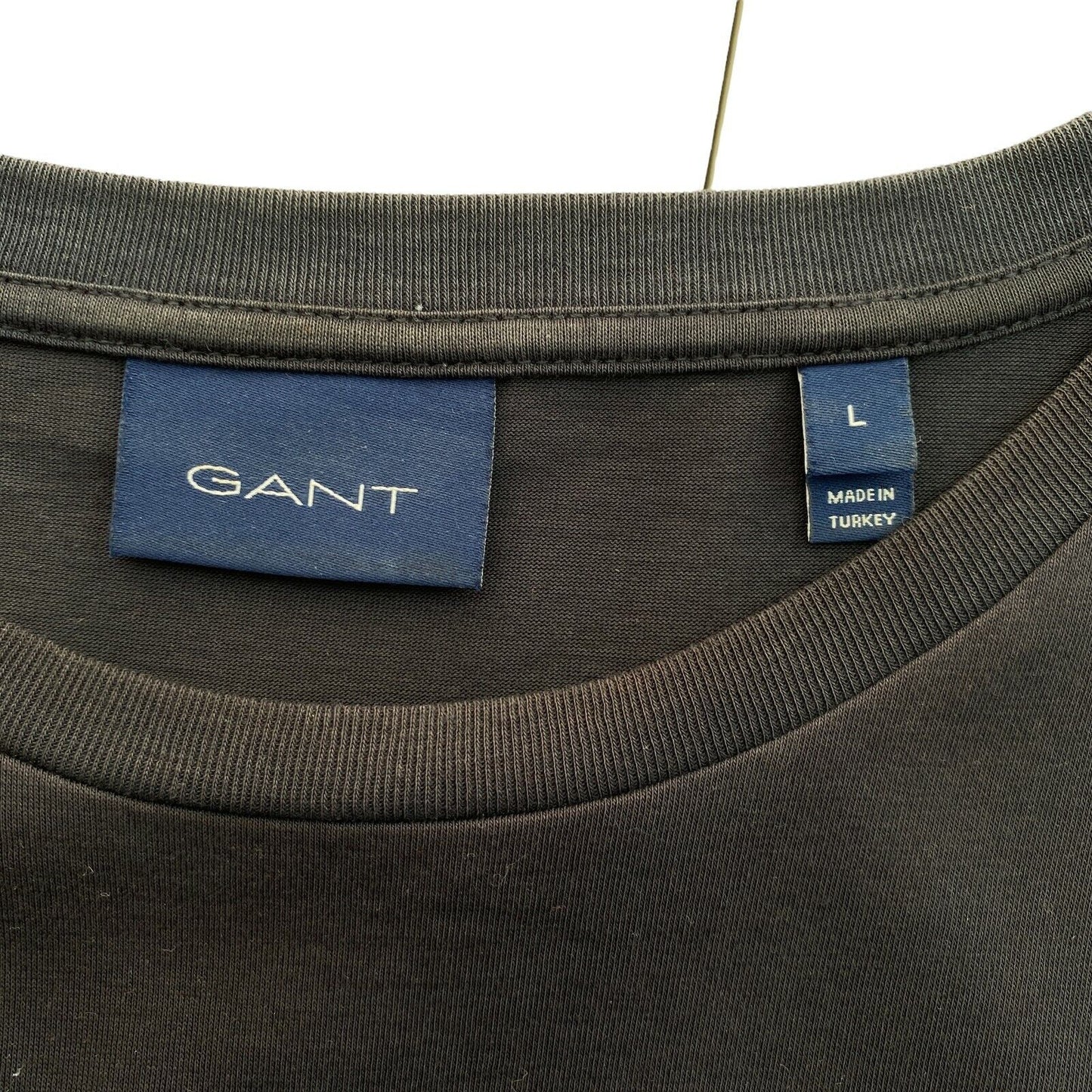 GANT Navy Blue Solid Crew Neck T Shirt Size L