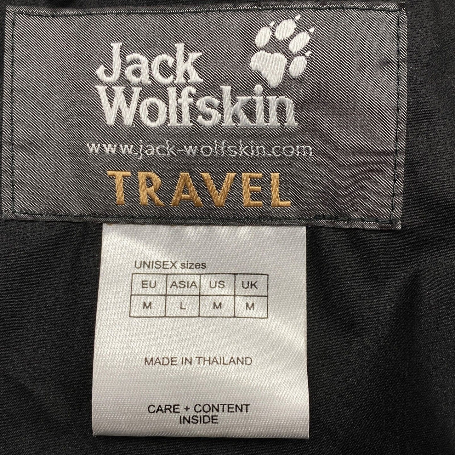 Jack Wolfskin Black Cotton Blend Hooded Jacket Coat Size M