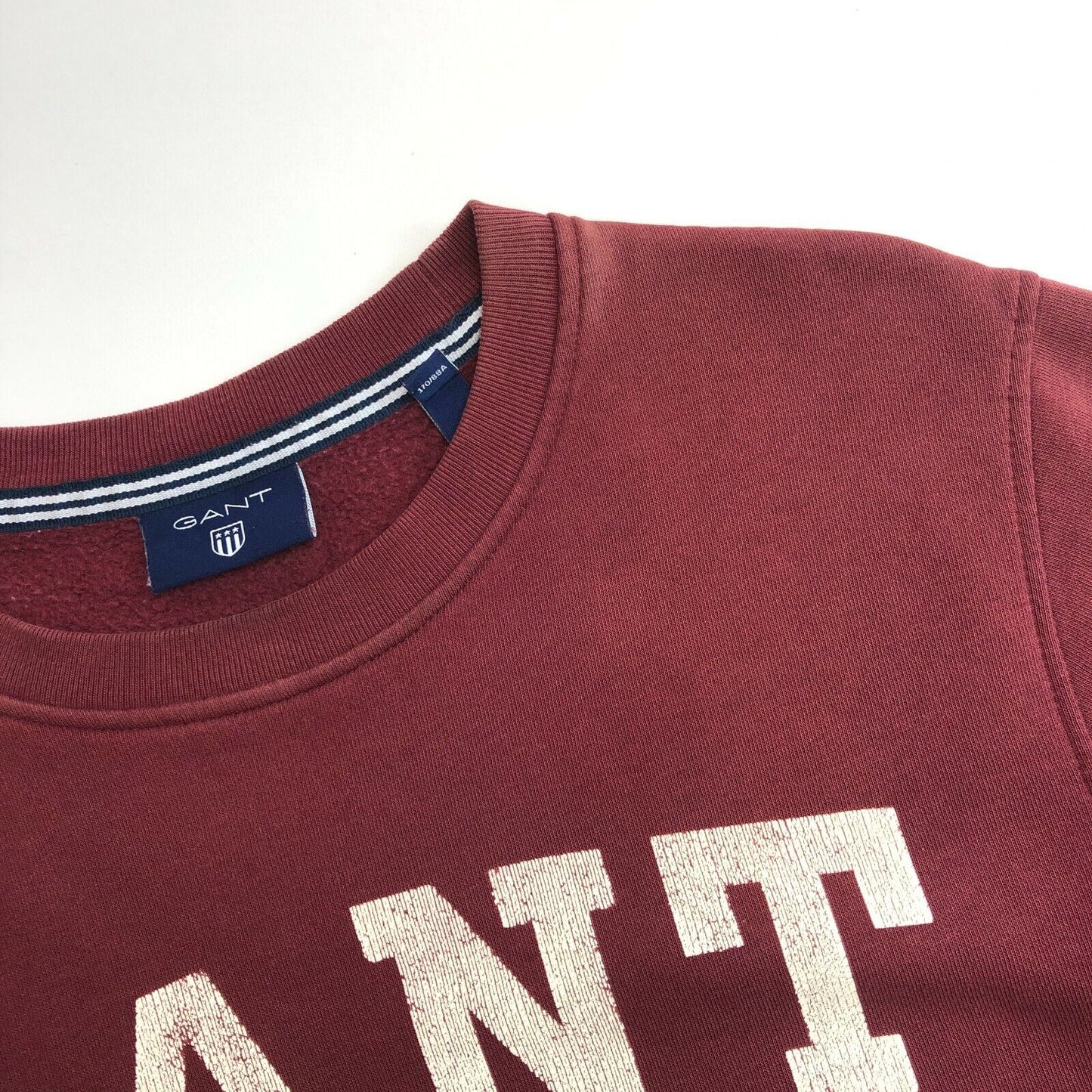 GANT Brauner Pullover mit Rundhalsausschnitt und großem Logo, Größe S