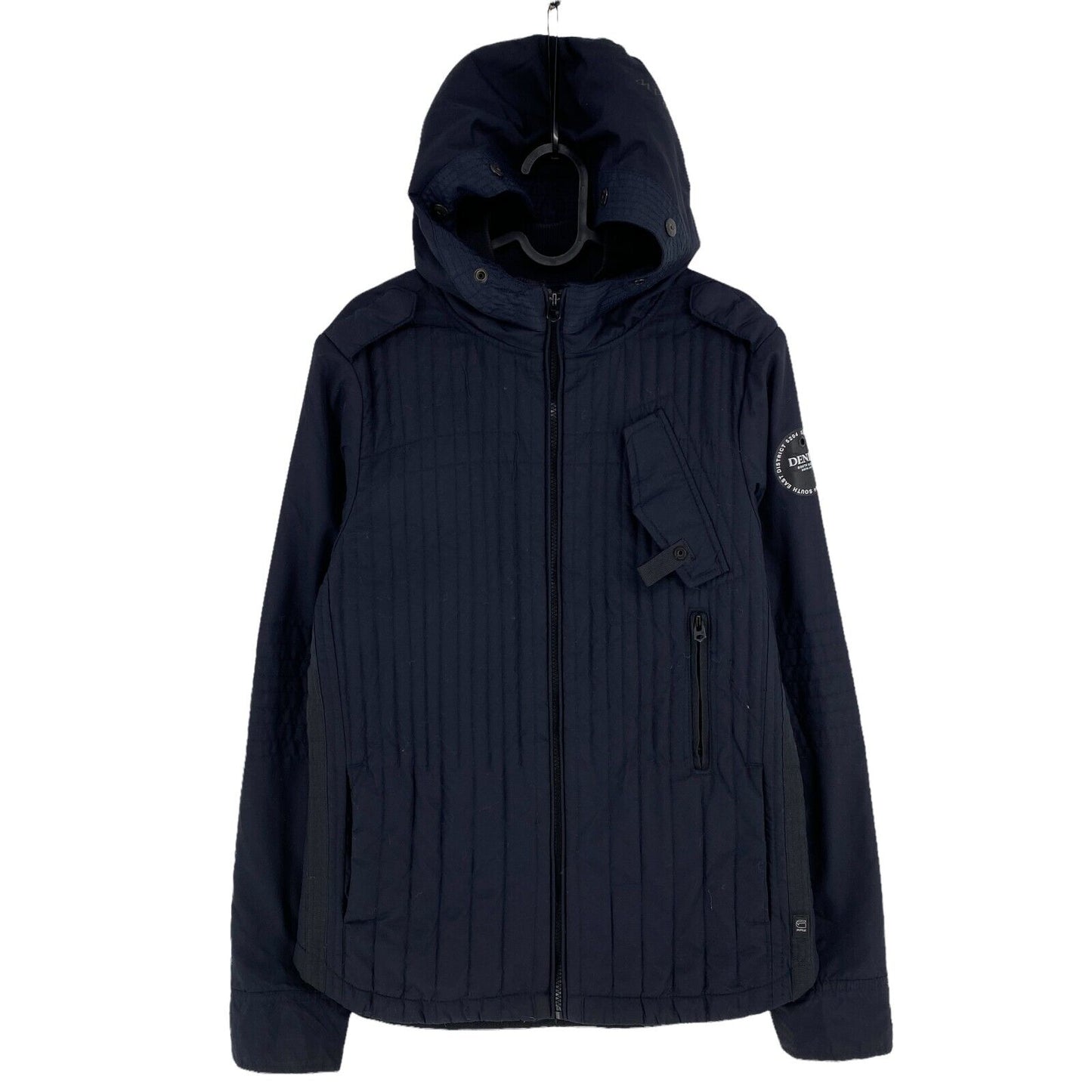 G-STAR RAW PACK QUILTED Navy Blue Hooded Overshirt Jacket S