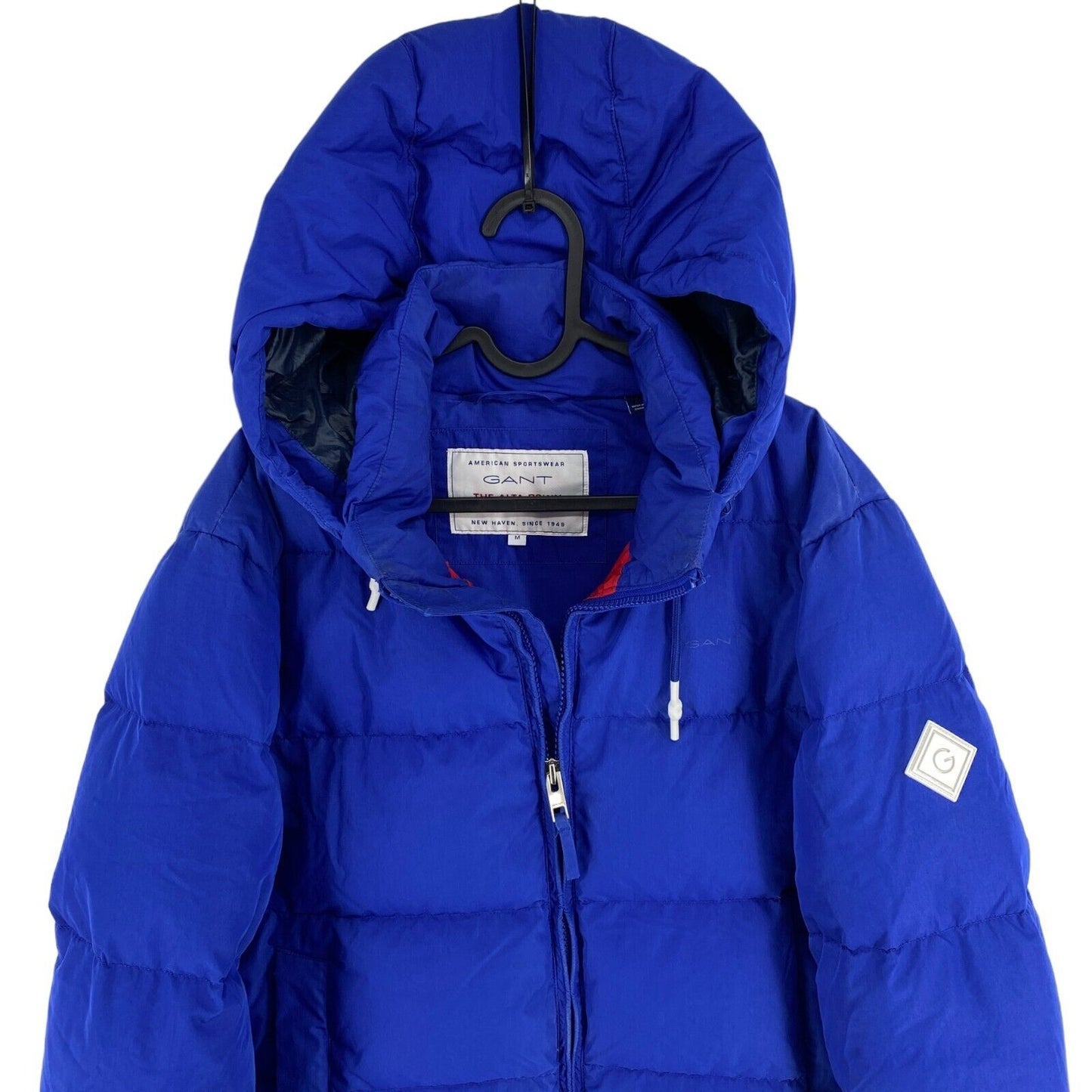 GANT, Blau, The Alta Daunen-Pufferjacke mit Kapuze, Mantel, Größe M