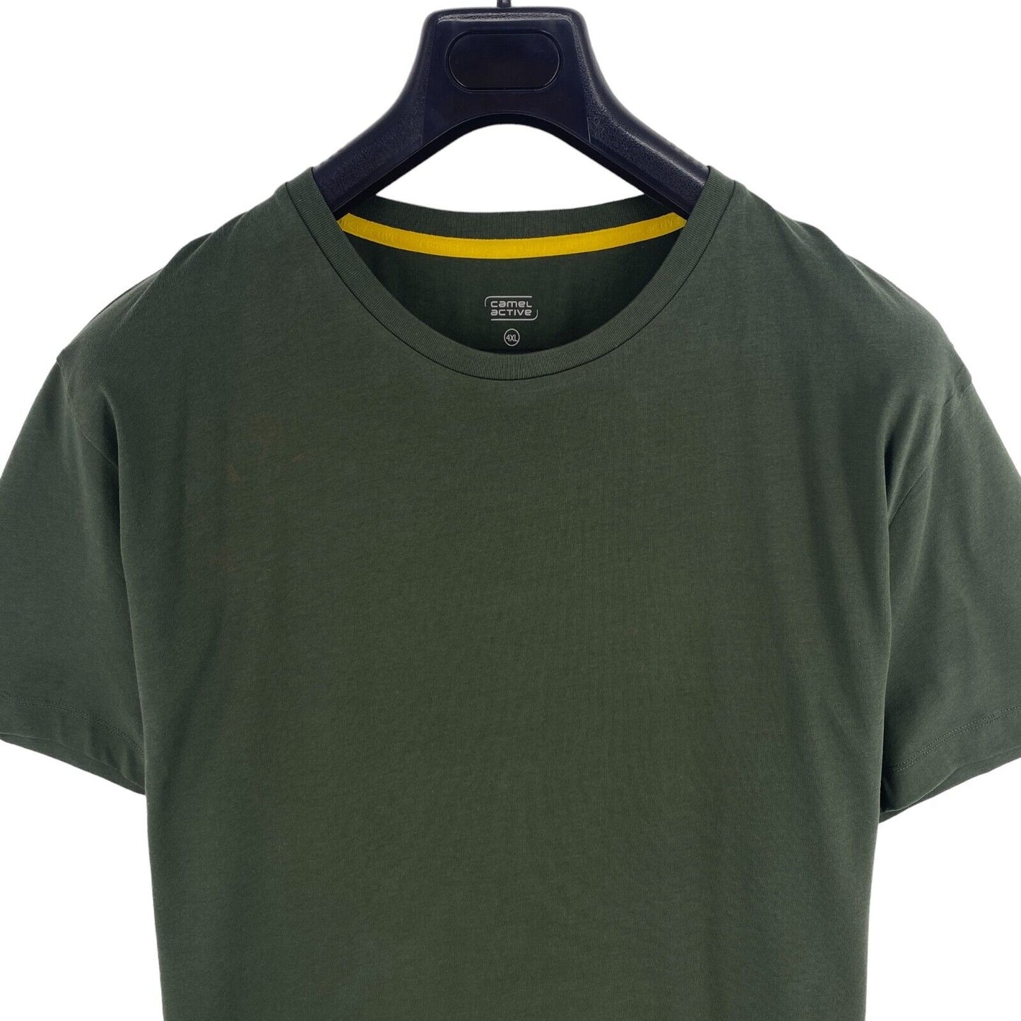 Camel Active Men Dark Green Solid Short Sleeve Crew Neck T Shirt Size 4XL