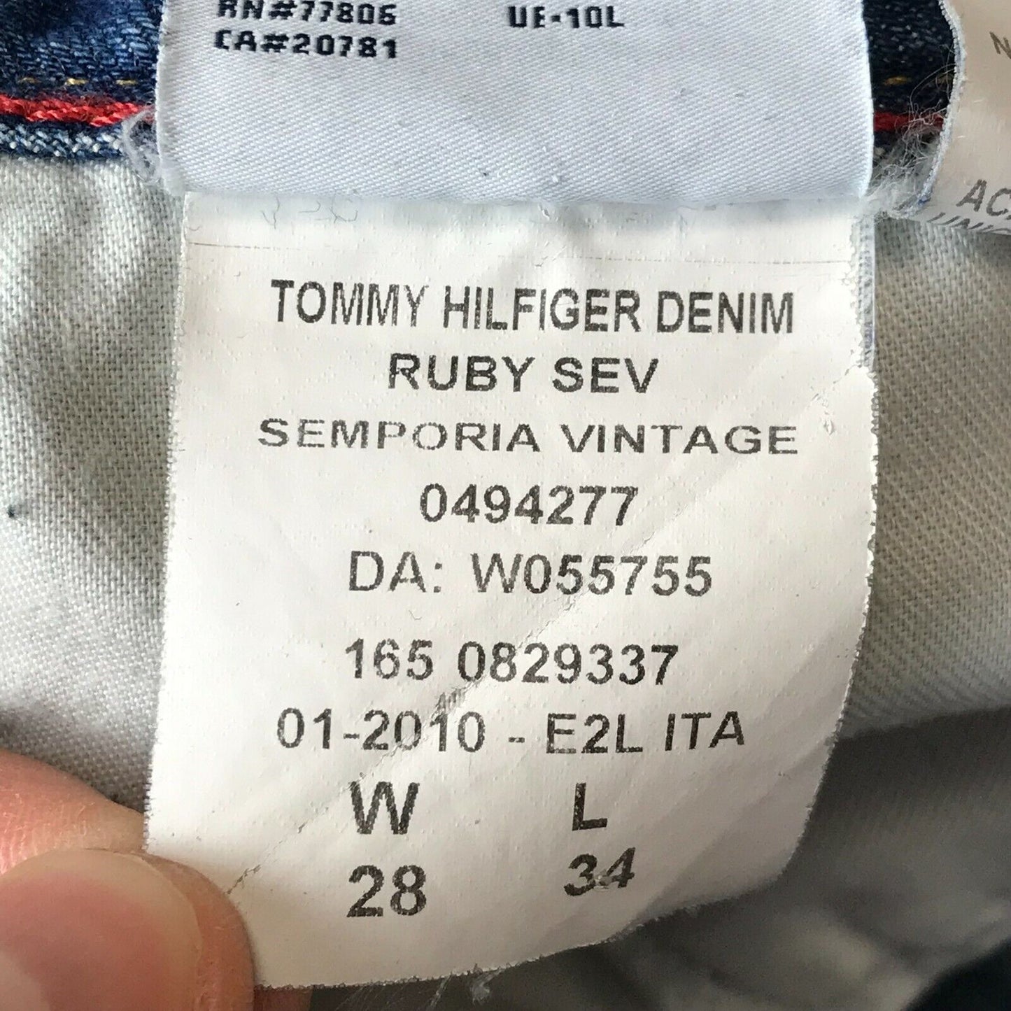 Tommy Hilfiger RUBY femmes bleu coupe droite régulière jean W28 L32