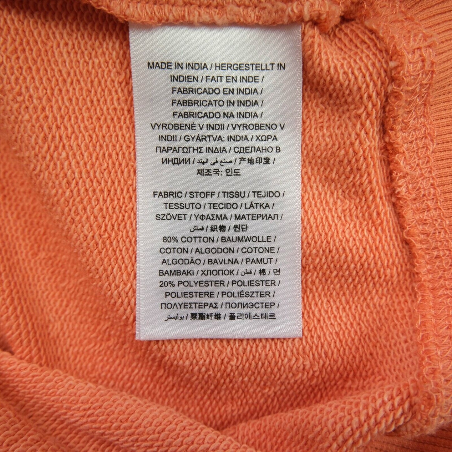 GANT Light Orange Crew Neck Big Logo Cotton Blend Jumper Sweater Size L