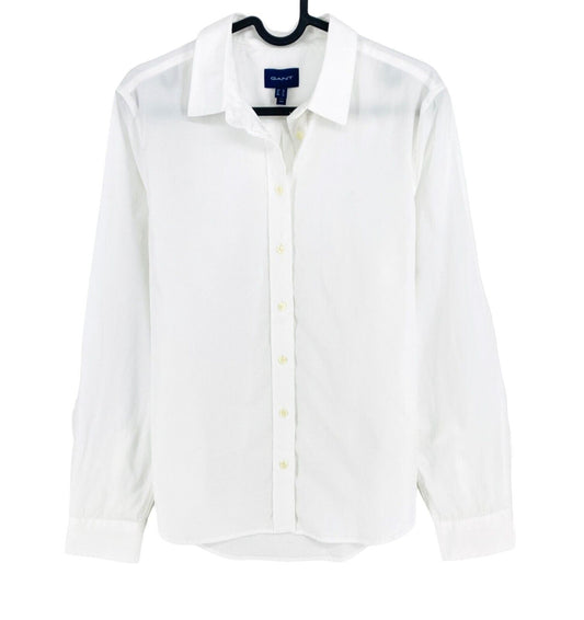 GANT White Solid Cotton Shirt Size EU 38 UK 10 US 8