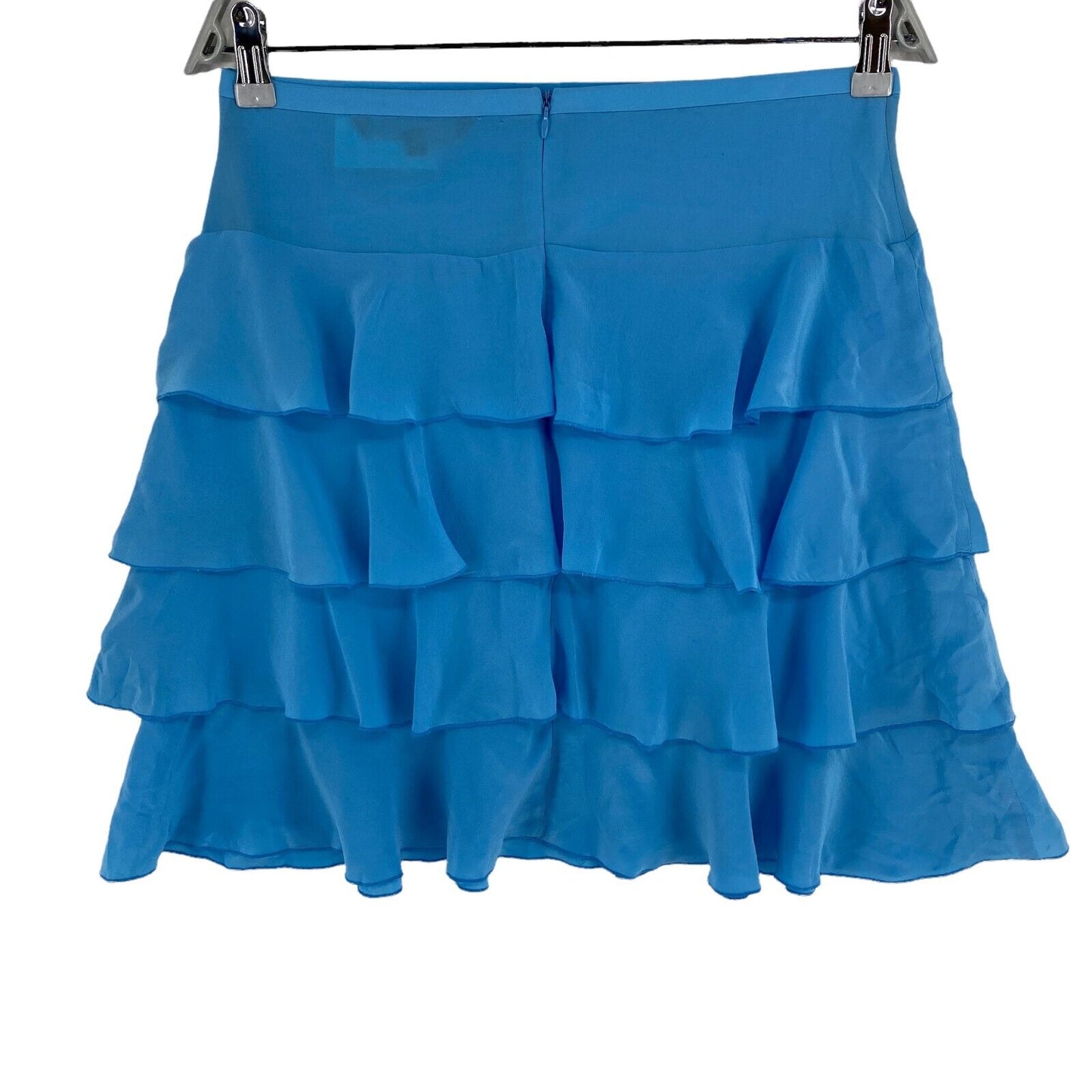 RPR €105 FRENCH CONNECTION Blue 100% Silk Flare Skirt Size EU 36 UK 8 US 6