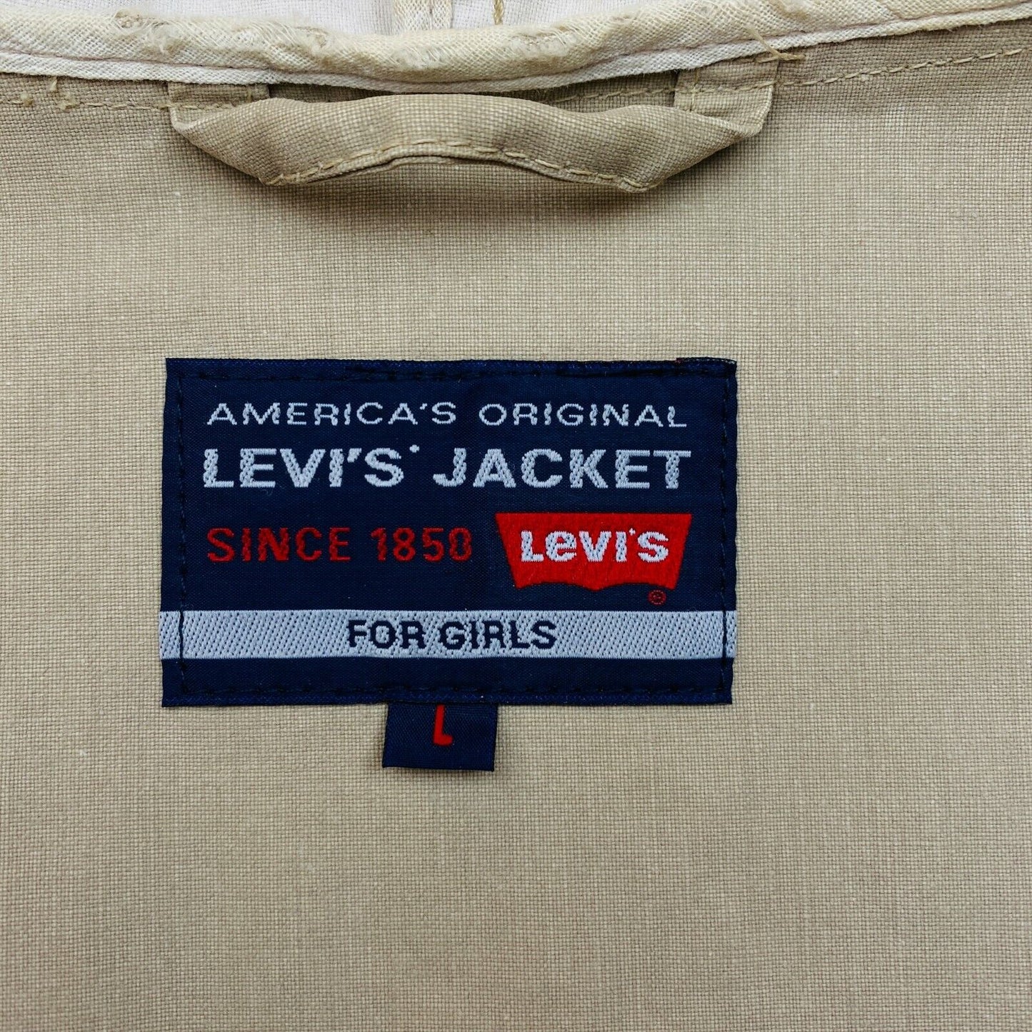 LEVI'S Beige Cotton Blend Hooded Jacket Size L