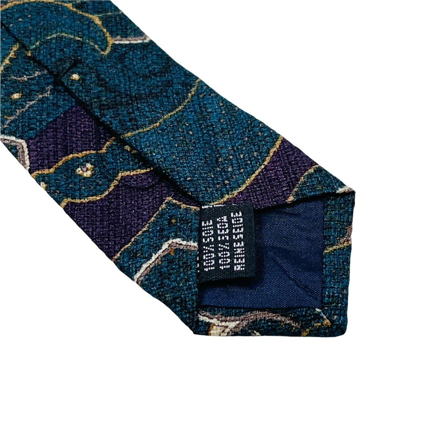 GANT Vintage Turquoise Blue Ornament 100% Silk Hand Made Tie