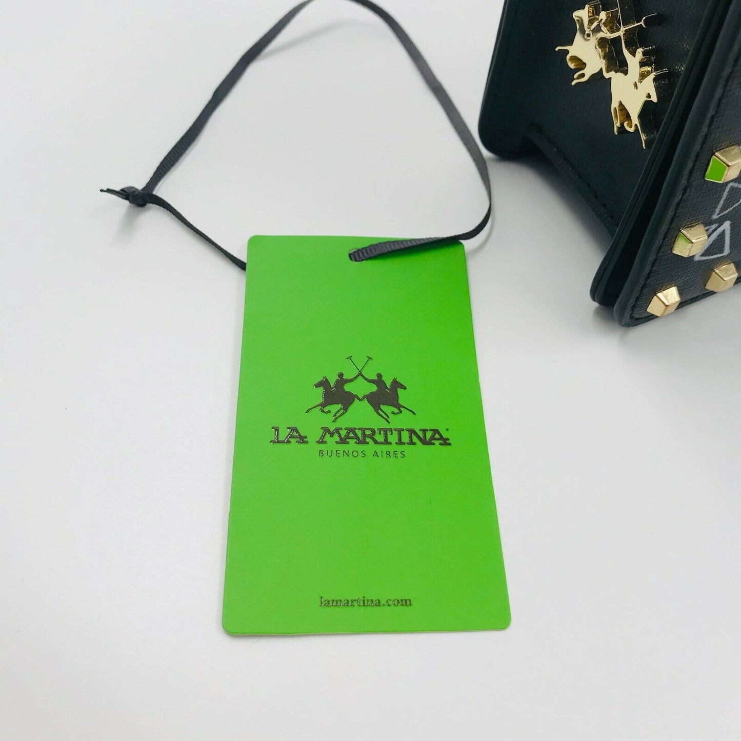 LA MARTINA 100% cuir noir petit sac à bandoulière pochette sac à main