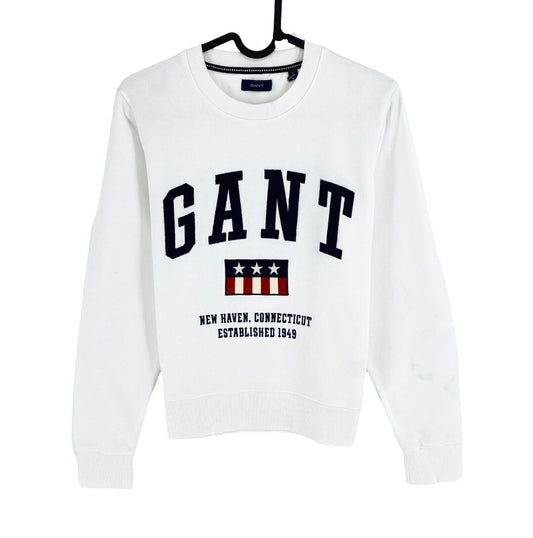 GANT Weiß Flag Shield Rundhals Pullover Pullover Größe XS