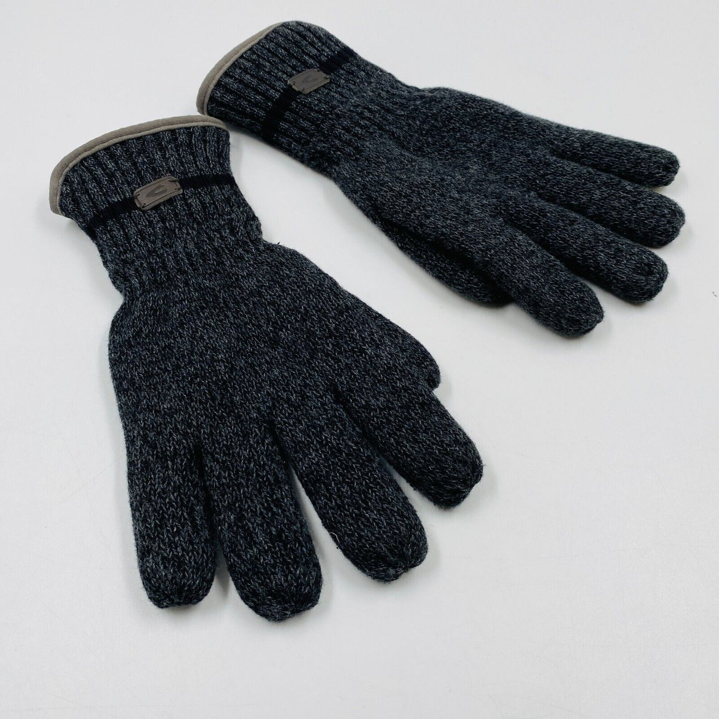 Camel Active Dark Grey Cotton Insulated Warm Knit Gloves Size L