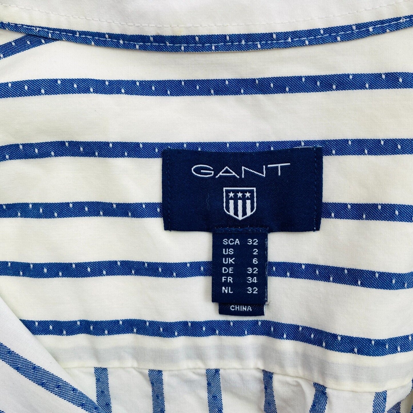 GANT Women White Striped Long Sleeves Shirt Size EU 32 UK 6 US 2