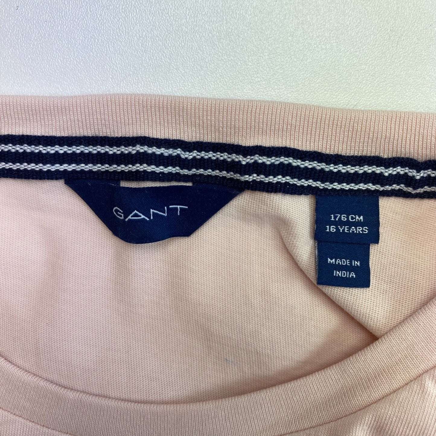 GANT T-shirt manches longues garçon rose clair Original Crew taille 16 ans 176 cm