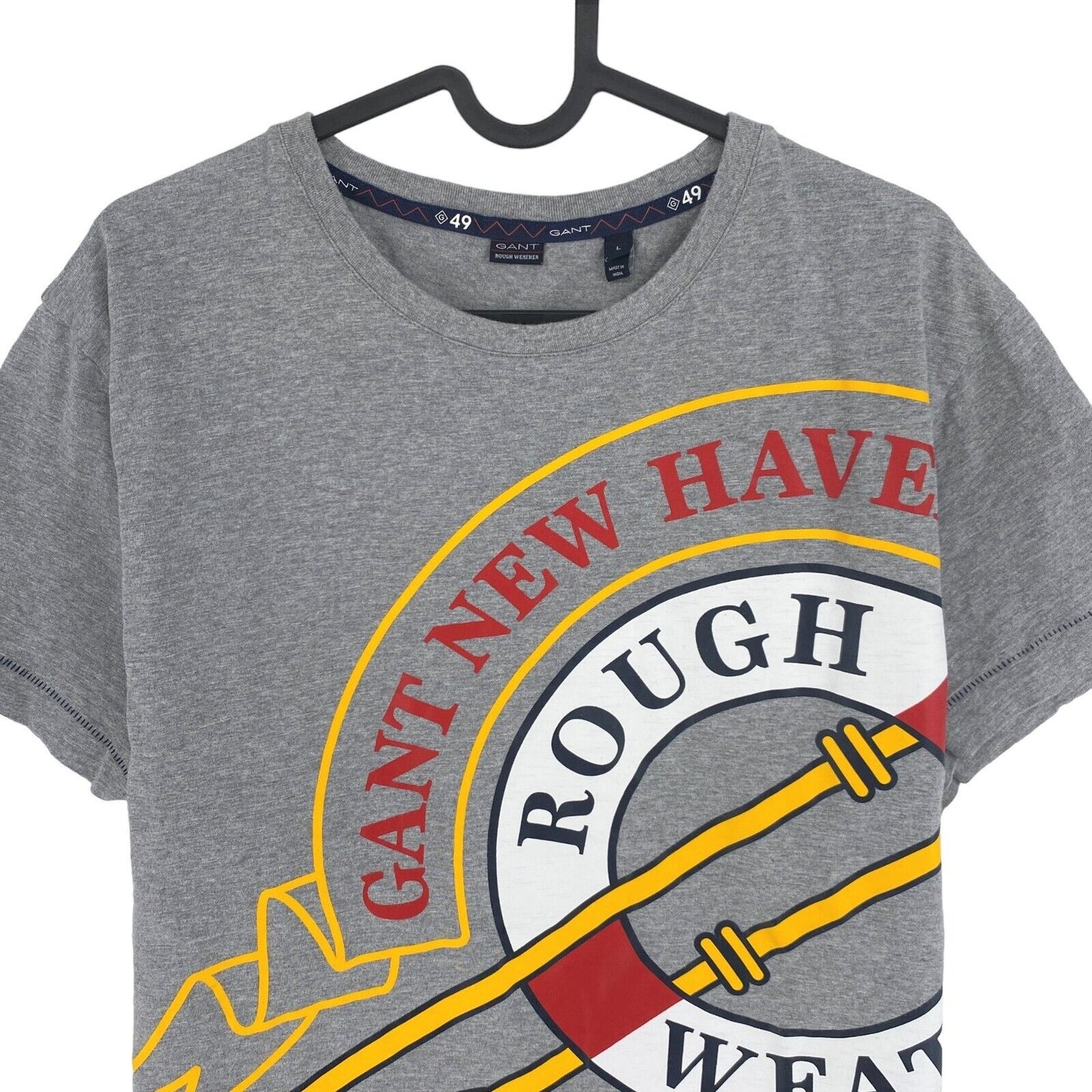 GANT Rough Weather T-Shirt mit Rundhalsausschnitt, Grau, Größe L