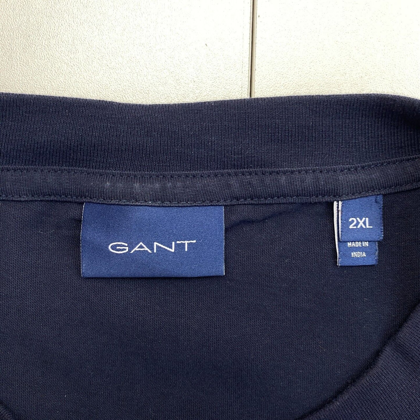 GANT Men Navy Blue Tonal Archive Shield Crew Neck Short Sleeves T Shirt Size 2XL