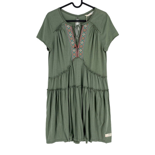 ODD MOLLY Women Green Love Chimes Short Sleeve Dress Size 1 / S