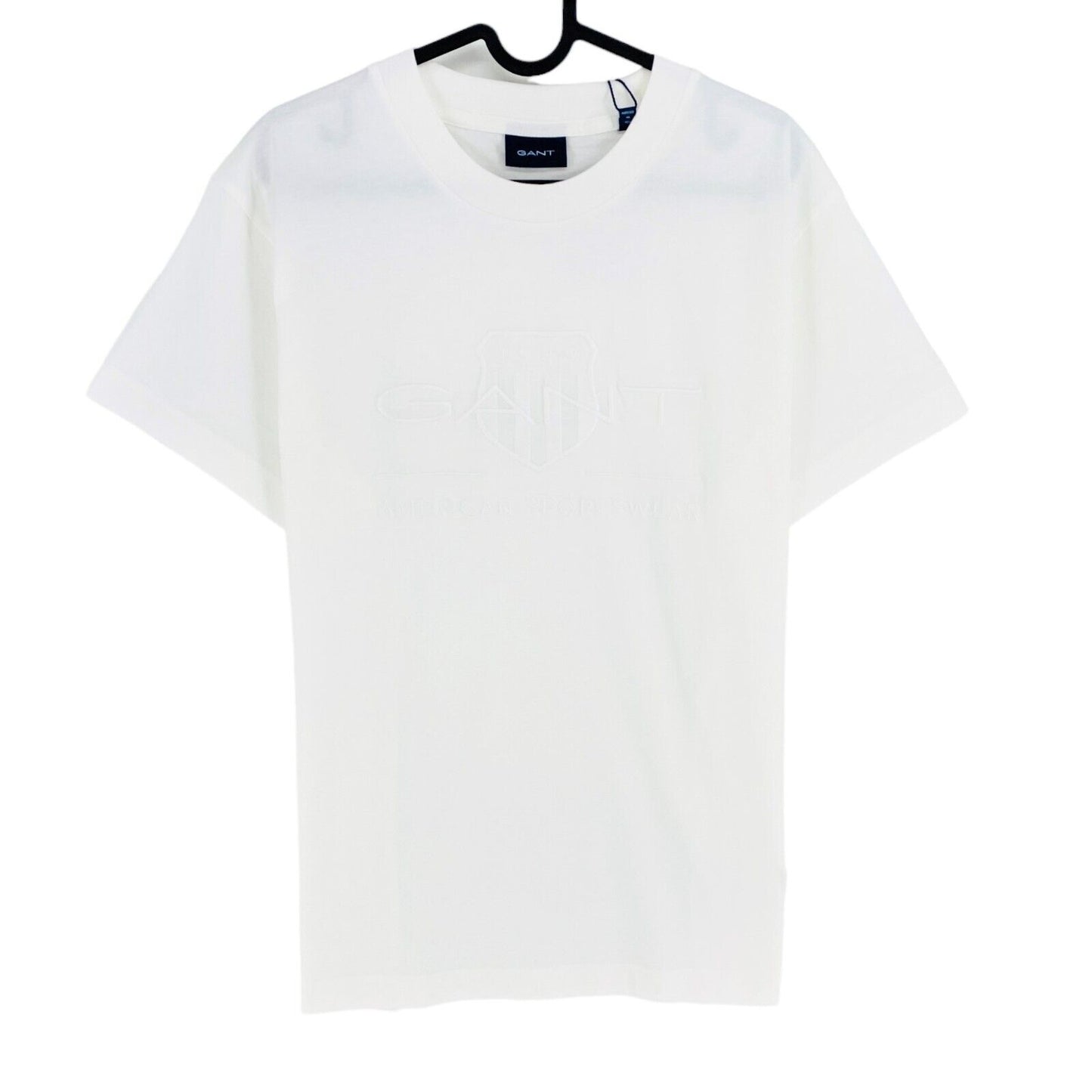 GANT T-shirt à col rond blanc Regular Tonal Shield Taille XL