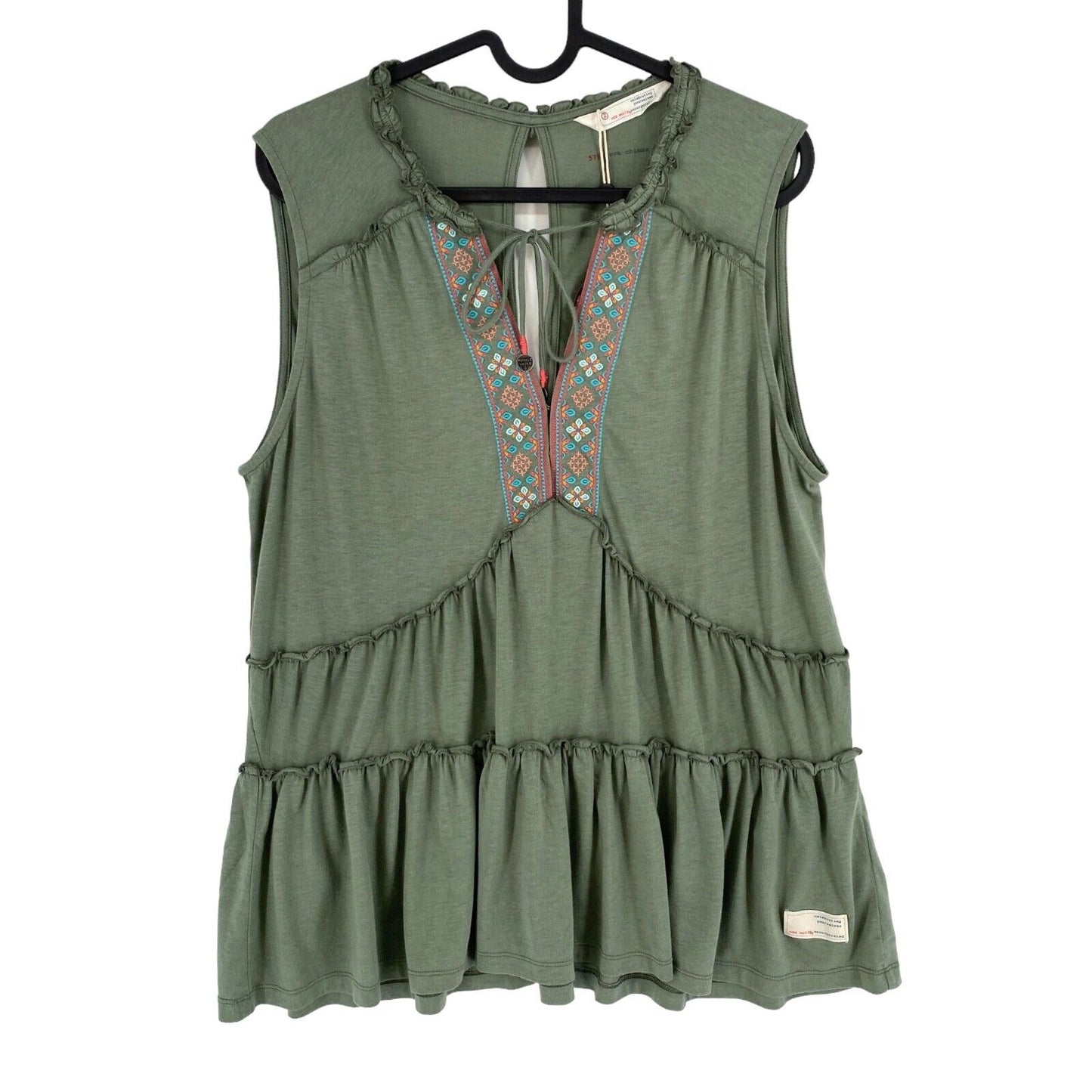 ODD MOLLY Women Green Love Chimes Top Size 2 / M