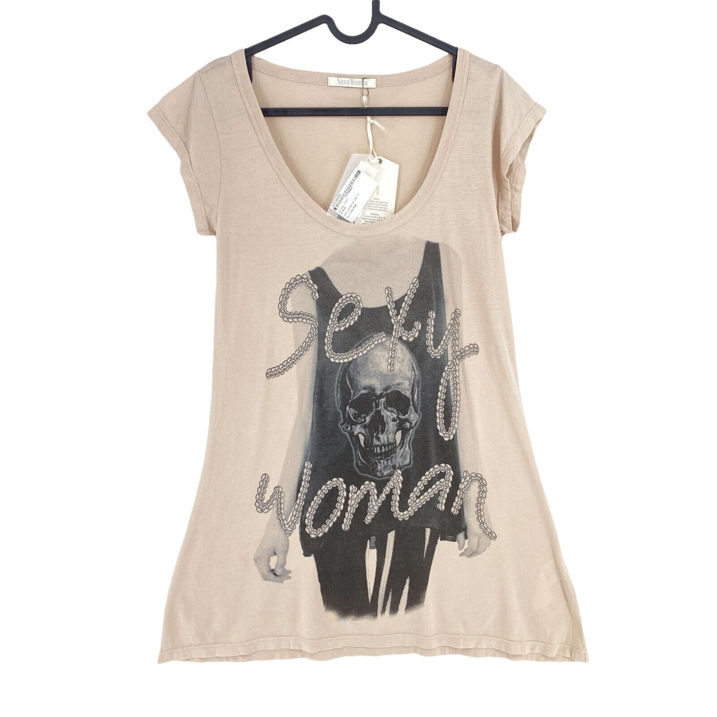 SEXY WOMAN Light Brown Scoop Neck T Shirt Blouse Size S