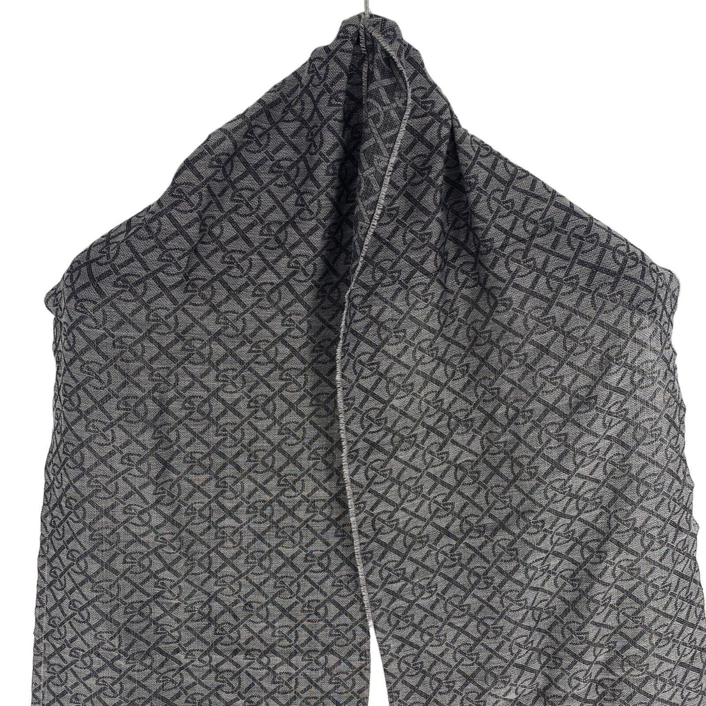 GANT Women Dark Grey Wool Graphic Scarf One Size