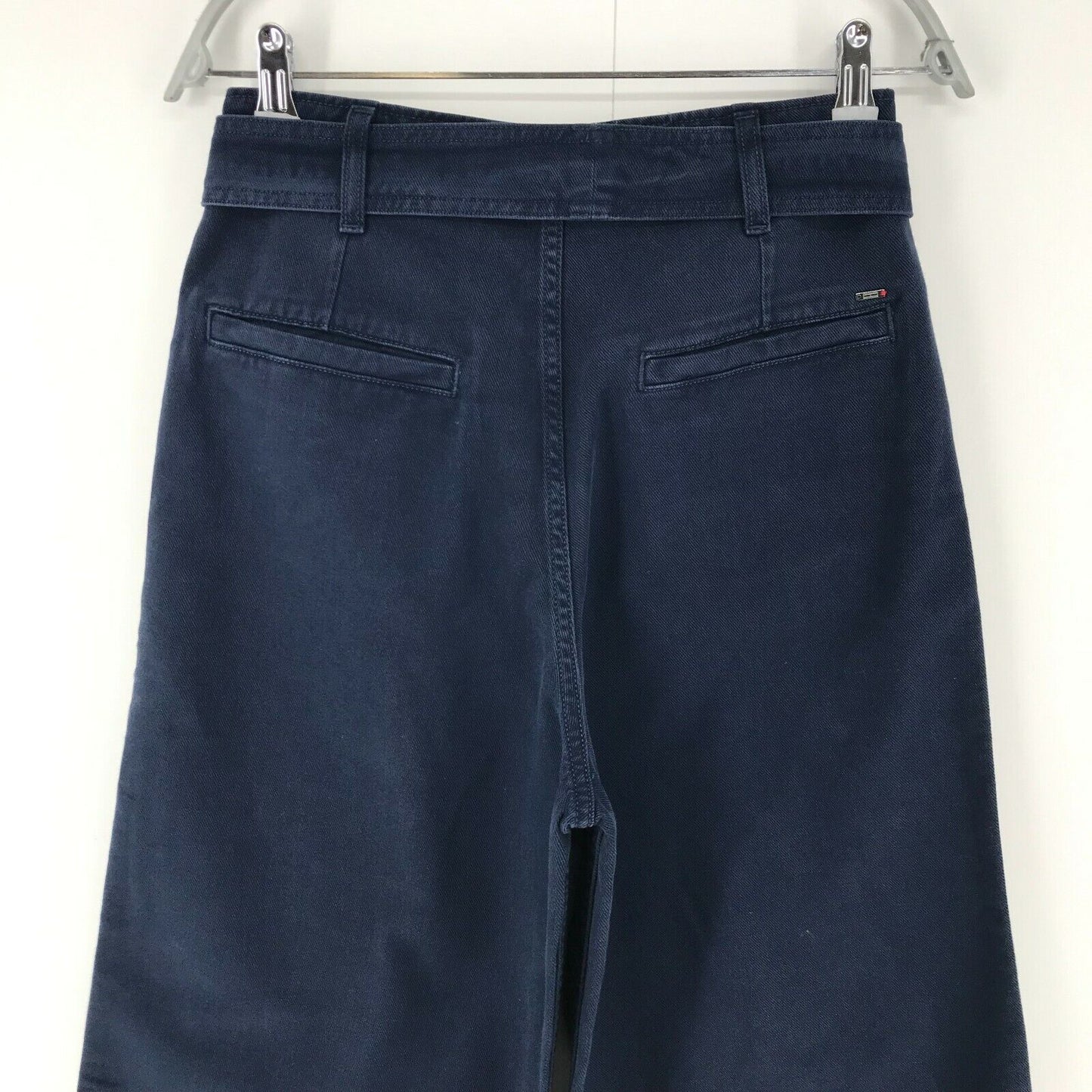 Tommy Hilfiger Women Navy Blue Wide Leg Fit Cropped Bow Jeans W27