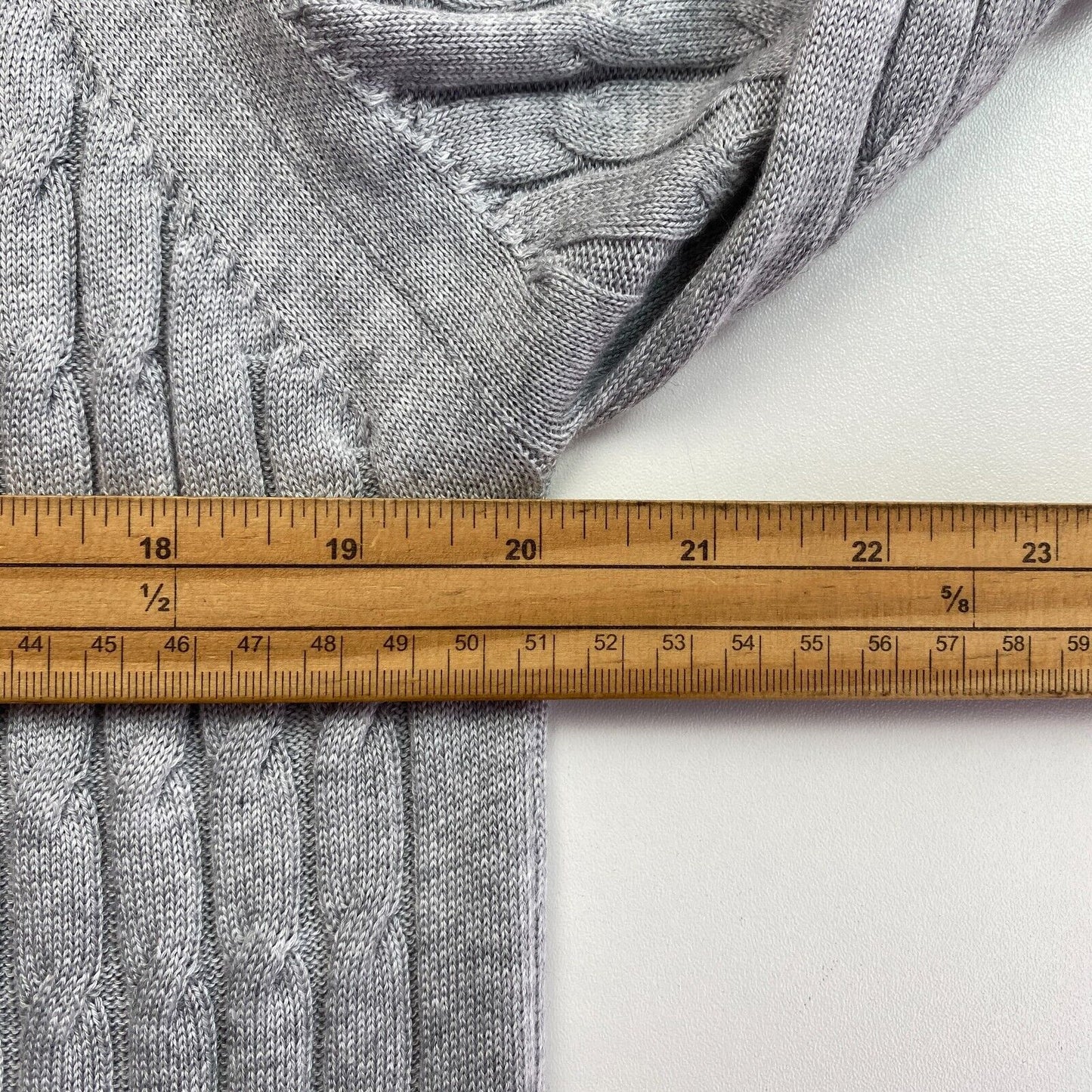 GANT Grey Cable Knit Crew Neck Jumper Sweater Size S