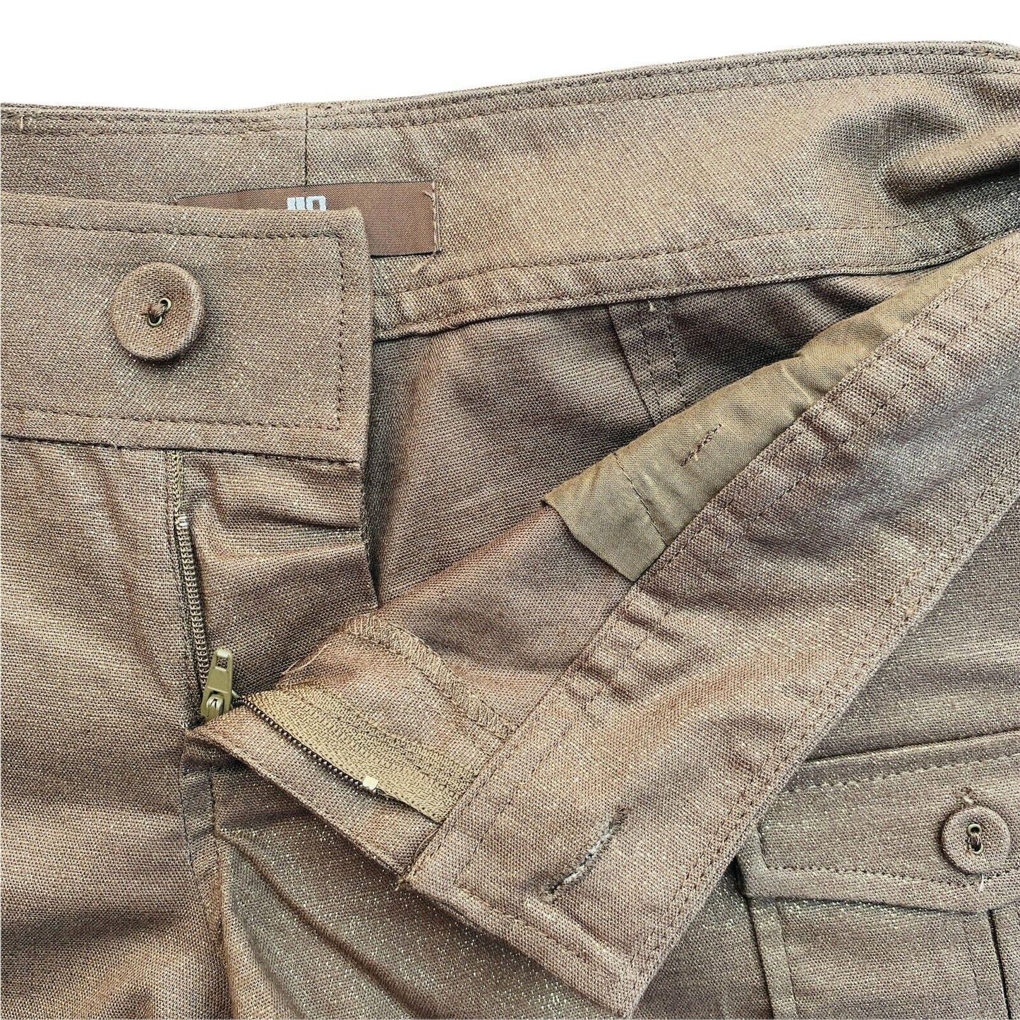 JLO By Jennifer Lopez Braune Cargo-Shorts aus Leinen-Baumwolle, Größe EU 32 UK 4