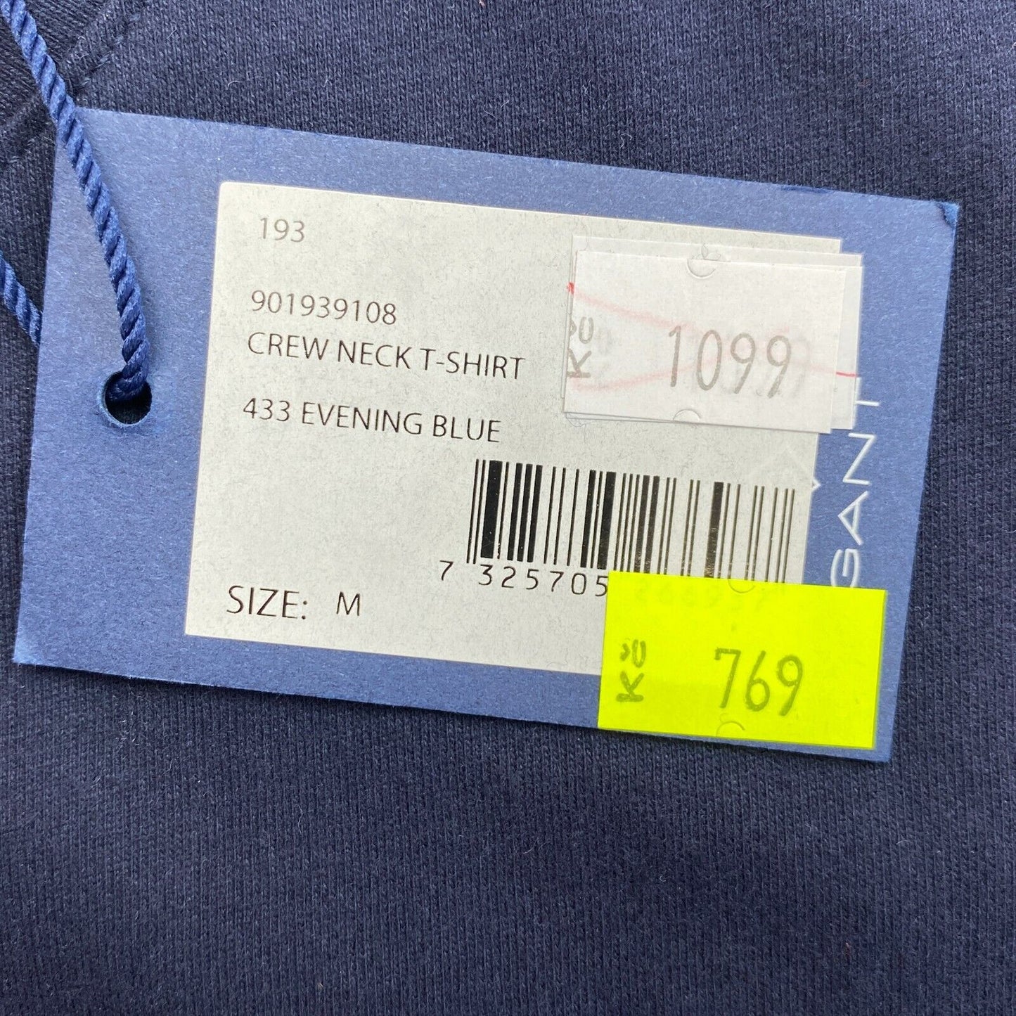 GANT T-Shirt mit großem Logo und Rundhalsausschnitt, Marineblau, Größe M