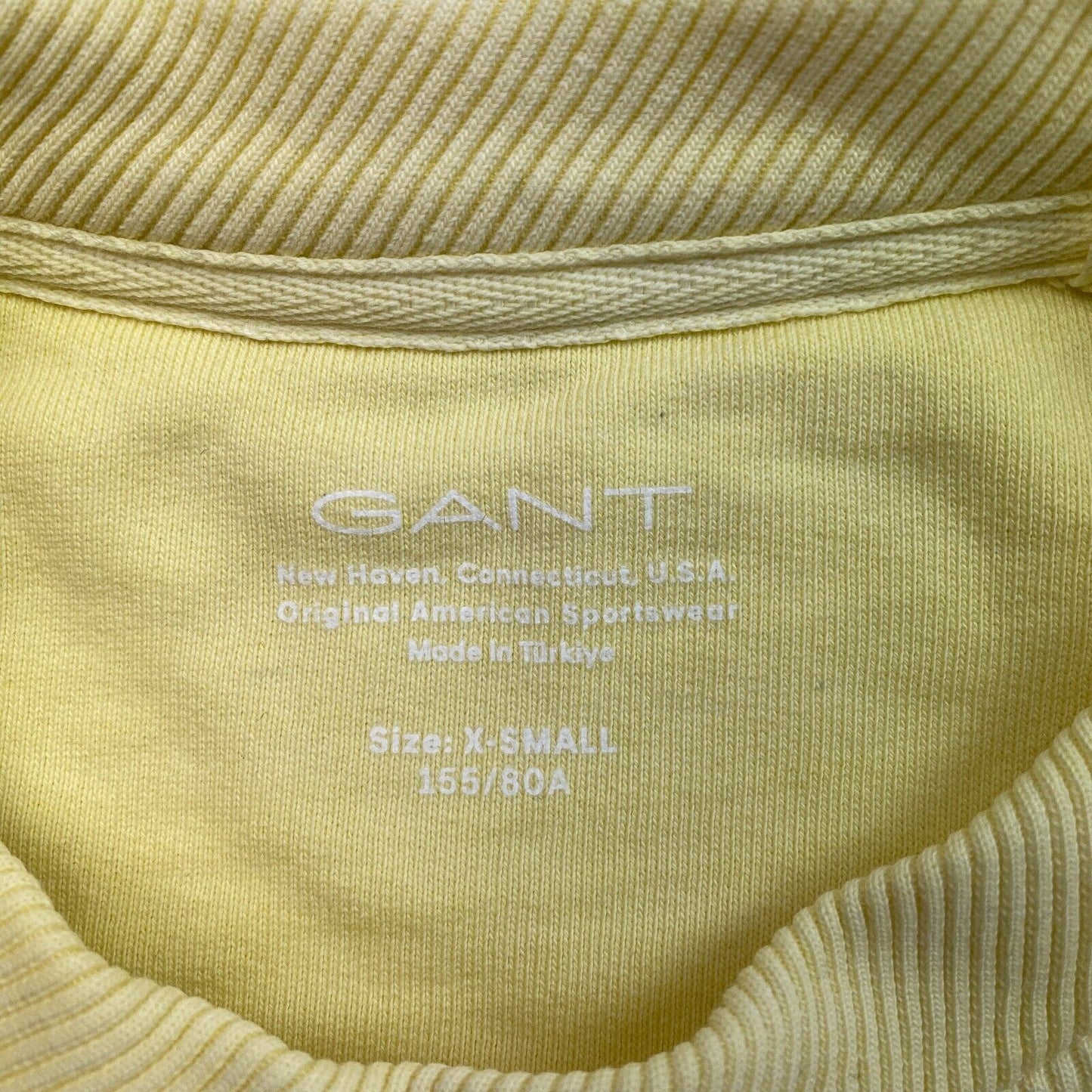 GANT Yellow Sun Faded Crew Neck Jumper Sweater Size XS