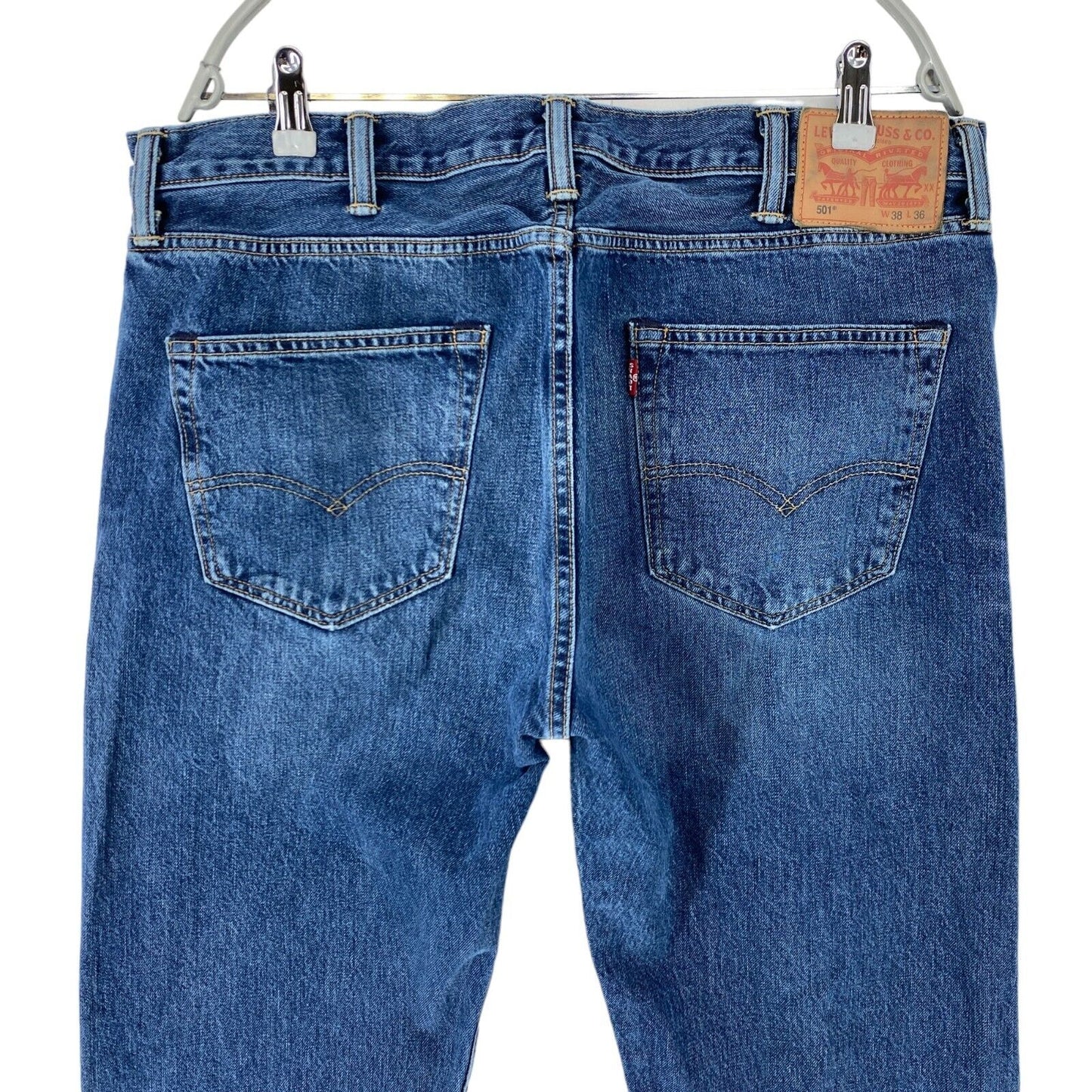 Levi's 501 Blau Original Regular Straight Fit Jeans W38 L28