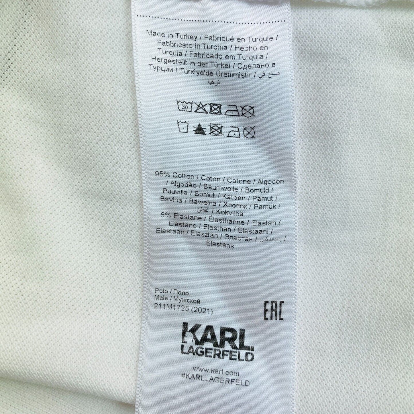 Karl Lagerfeld White Mini Ikonik Karl Polo Shirt Size S