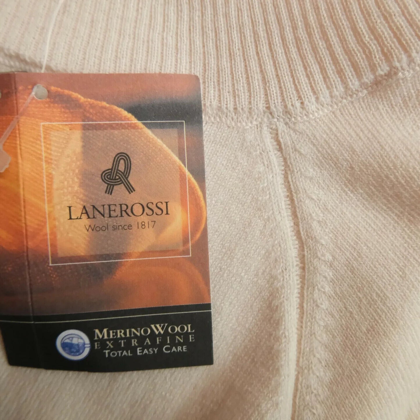 LANEROSSI Beige Beads 100% Merino Wool Jumper Size 2 - M