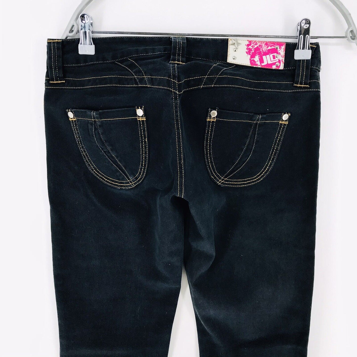 JLO By JENNIFER LOPEZ Women Black Stretch Regular Bootcut Fit Jeans EUR 36 UK 10