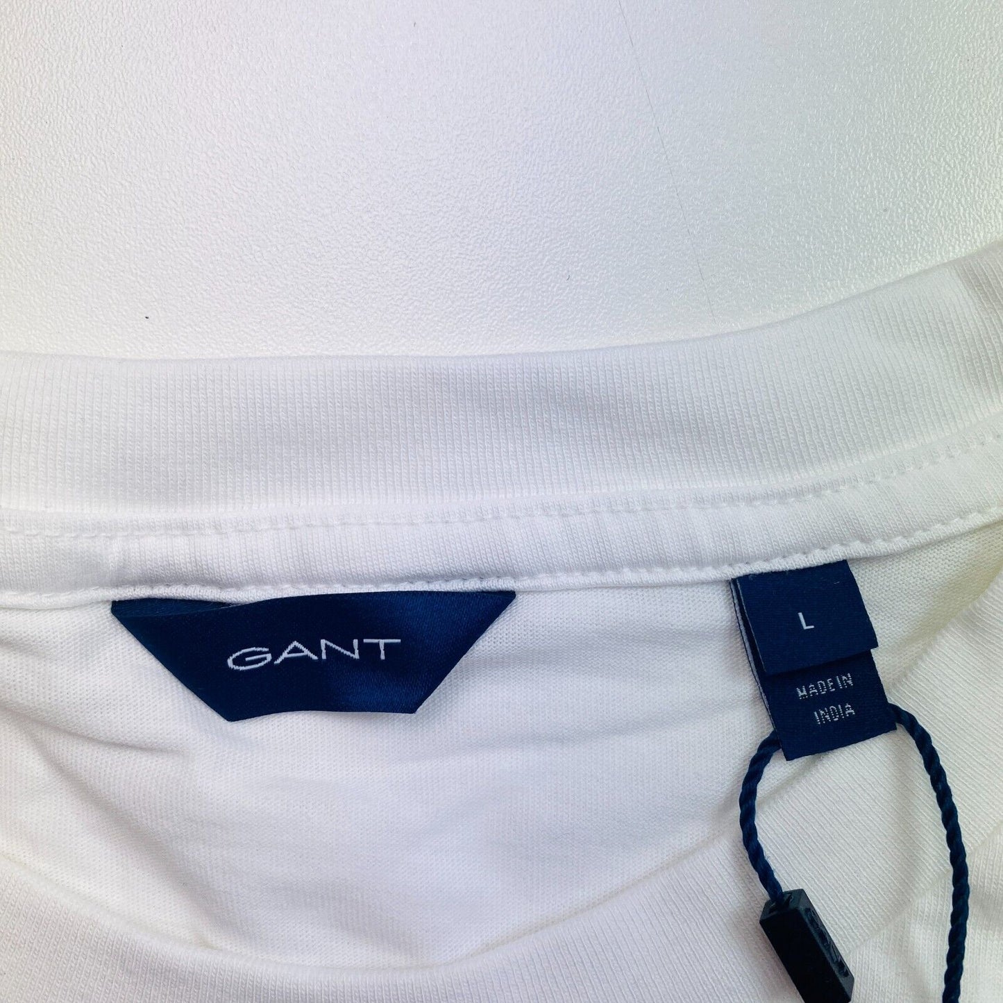 GANT Women White Tonal Archive Shield SS Crew Neck T Shirt Size L