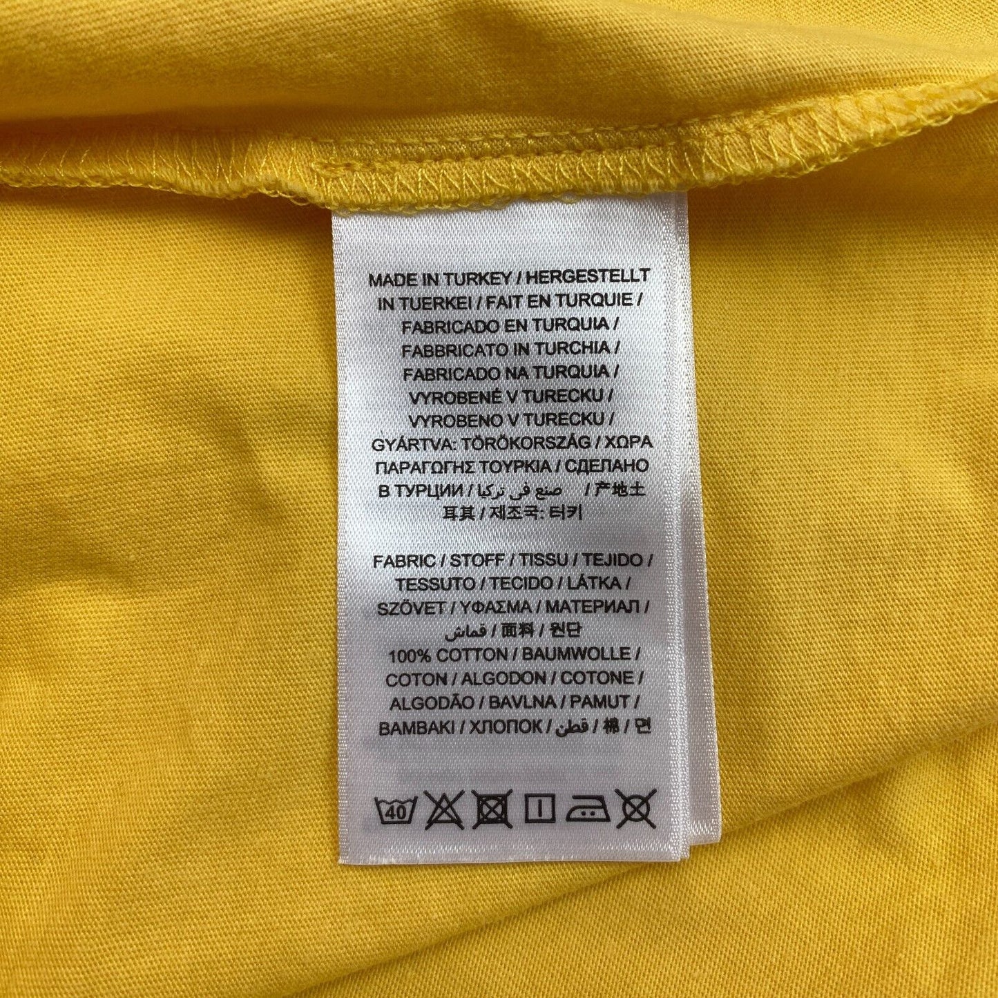 GANT Men Yellow Logo Crew Neck Short Sleeve T Shirt Size L