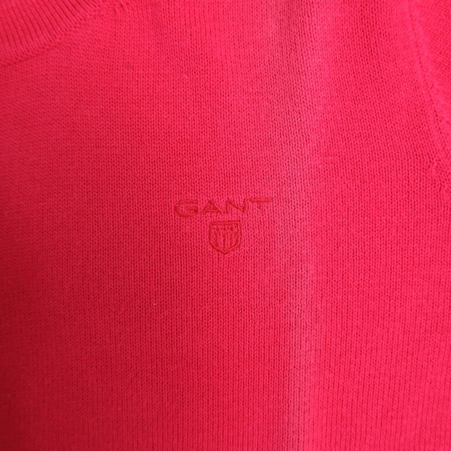 GANT Rose Red 100% Cotton V Neck Cardigan Jumper Size XS