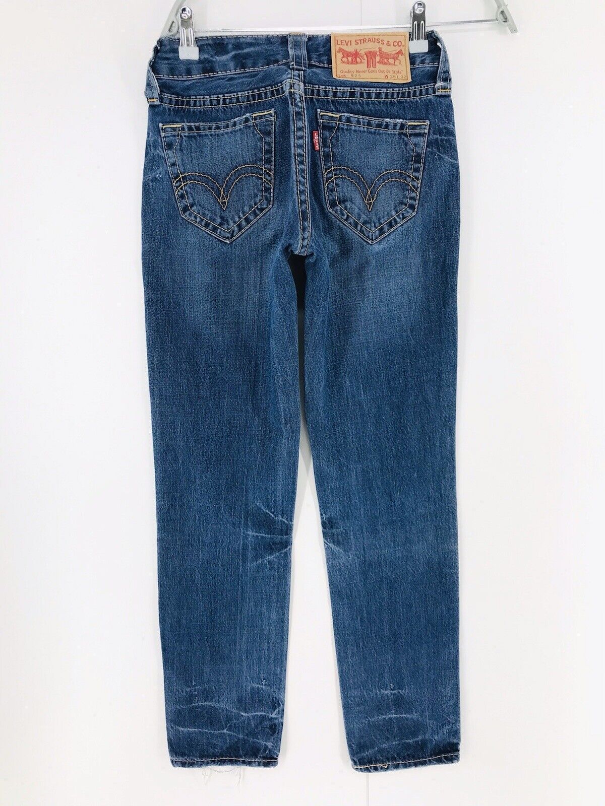 vintage Levi’s 925 Femmes Bleu Regular Straight Fit Jeans en détresse W26 L32