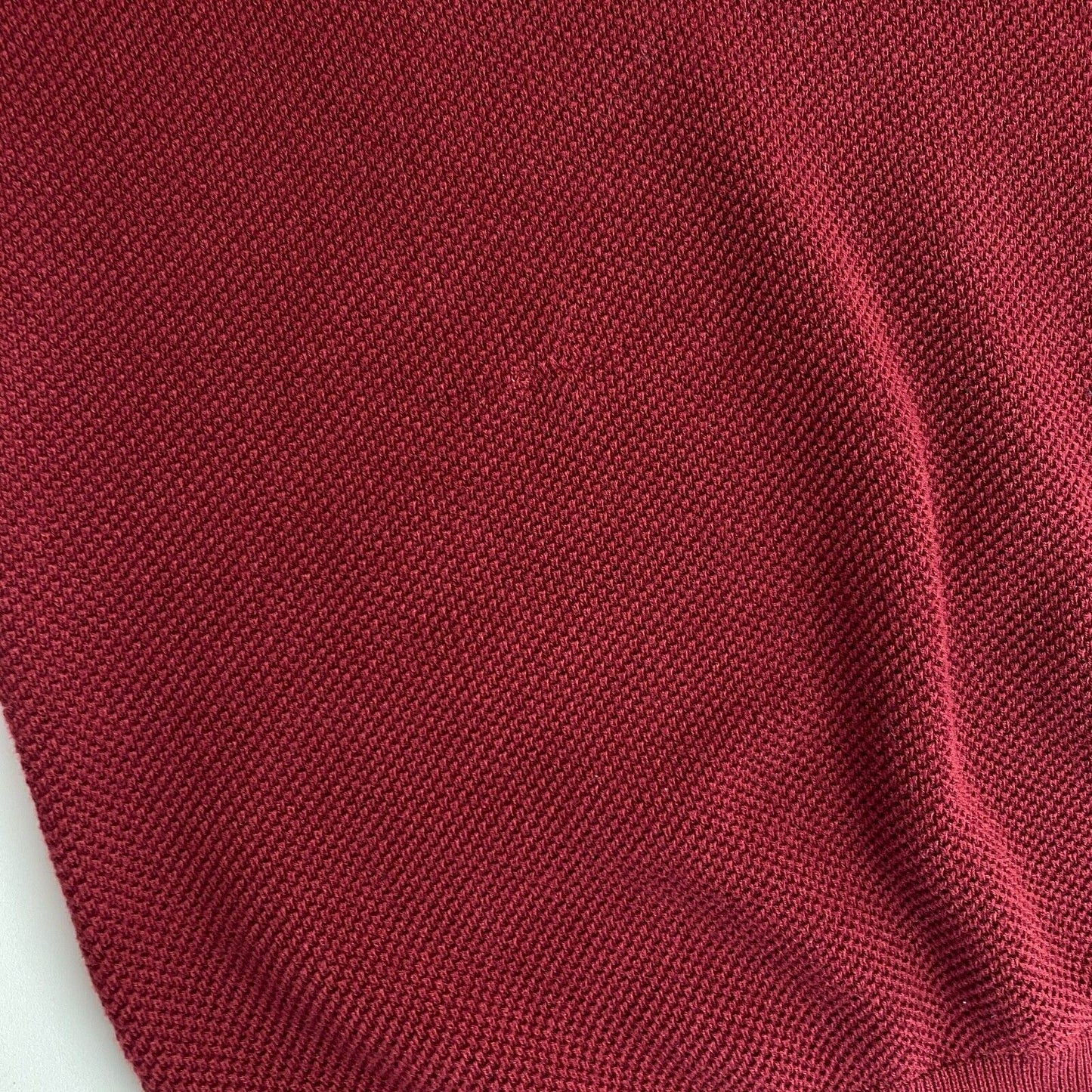 GANT Rouge Foncé Coton Piqué Crew Neck Jumper Pull Taille L