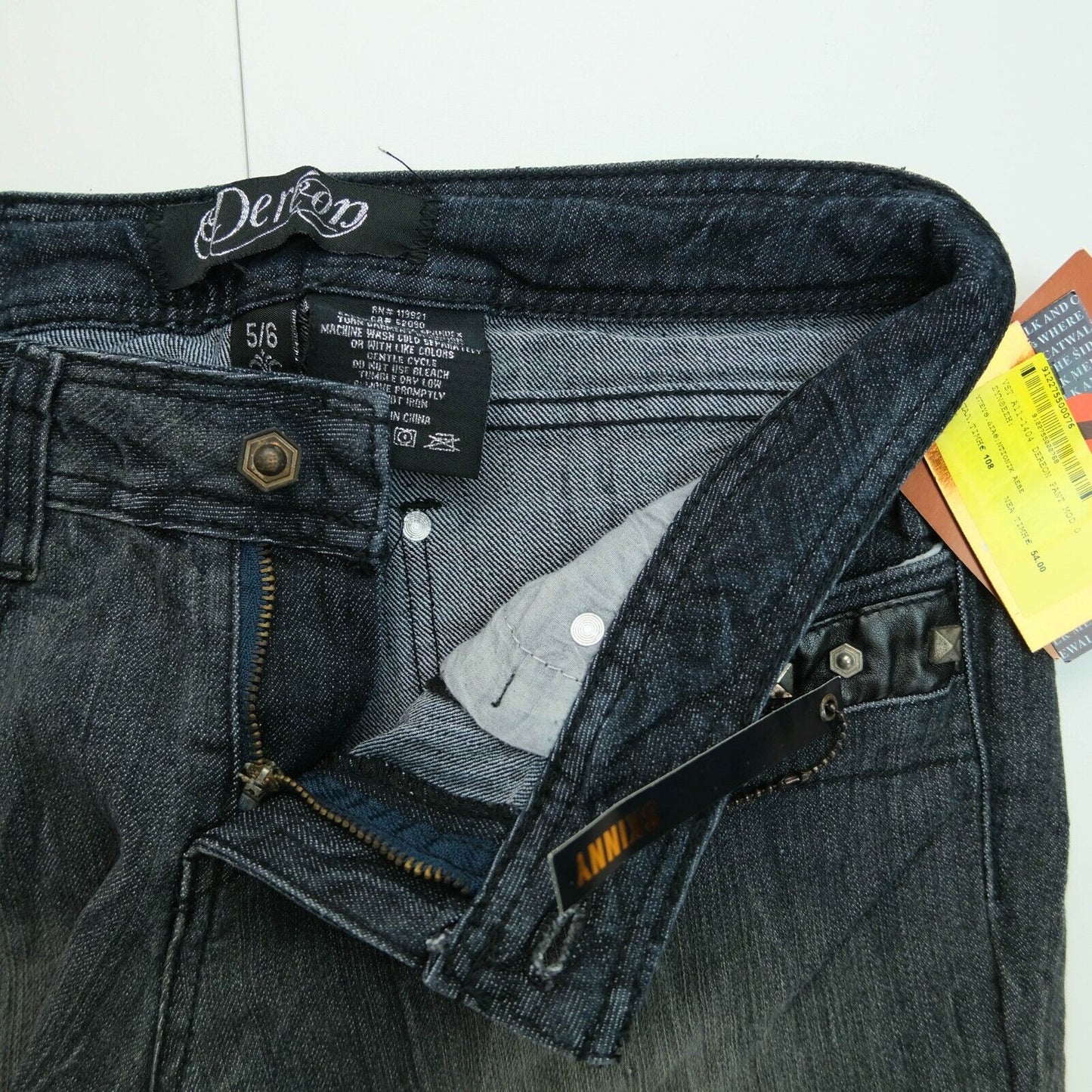 Prix ​​conseillé 108 € DEREON Jean en denim gris foncé Taille 1/2 W27 3/4 W28 5/6 W29