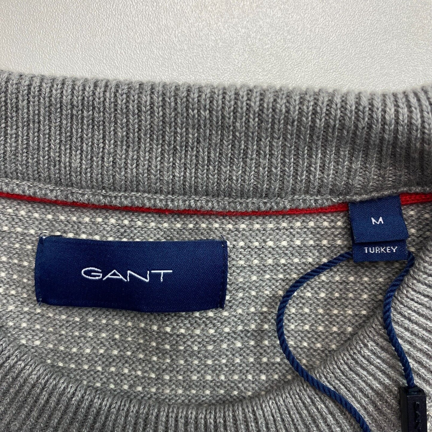 GANT Gris Light Texture Crew Neck Sweater Taille M