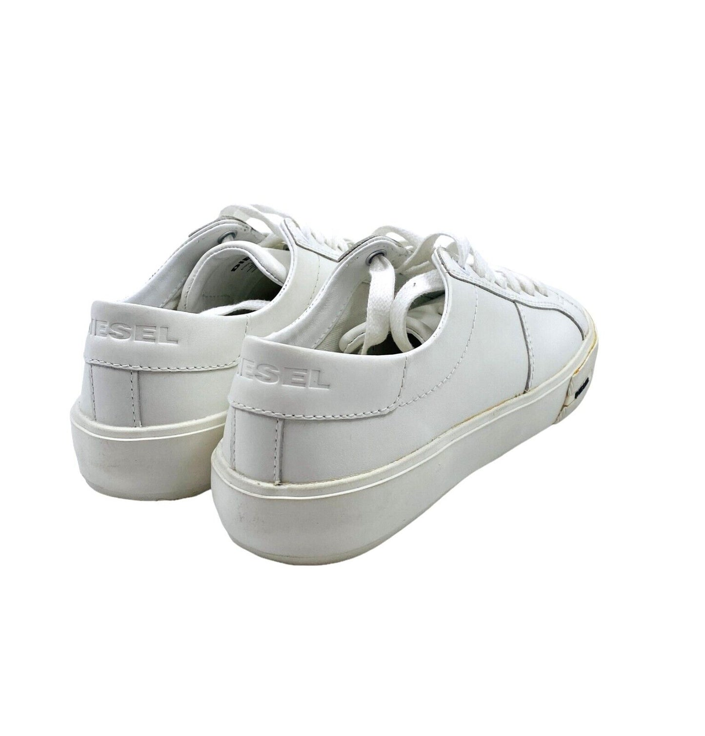 DIESEL White Low Top Lace Up Sneakers Shoes Size EUR 36 UK 4 US 6