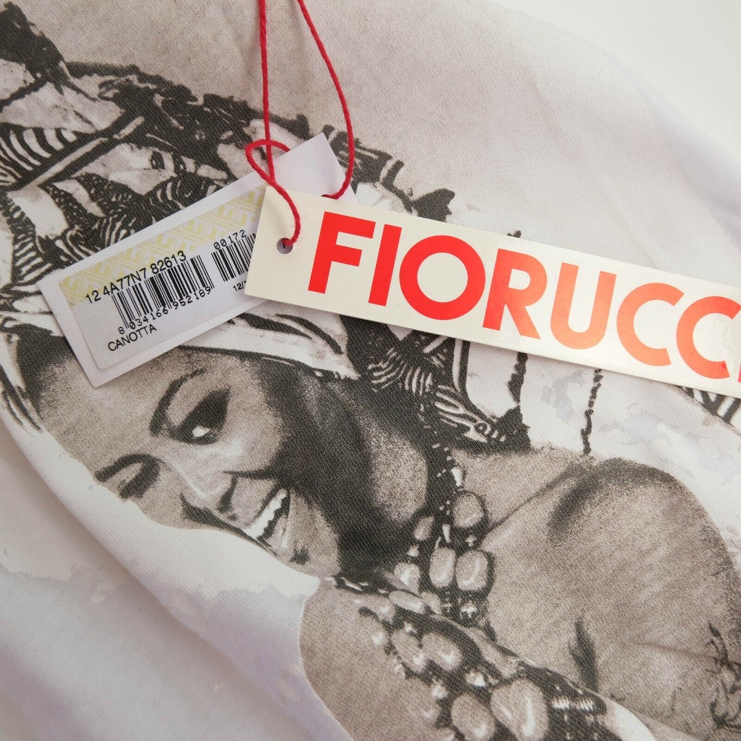 FIORUCCI x Naomi Campbell Weißes Tanktop mit Rundhalsausschnitt, Größe XS S