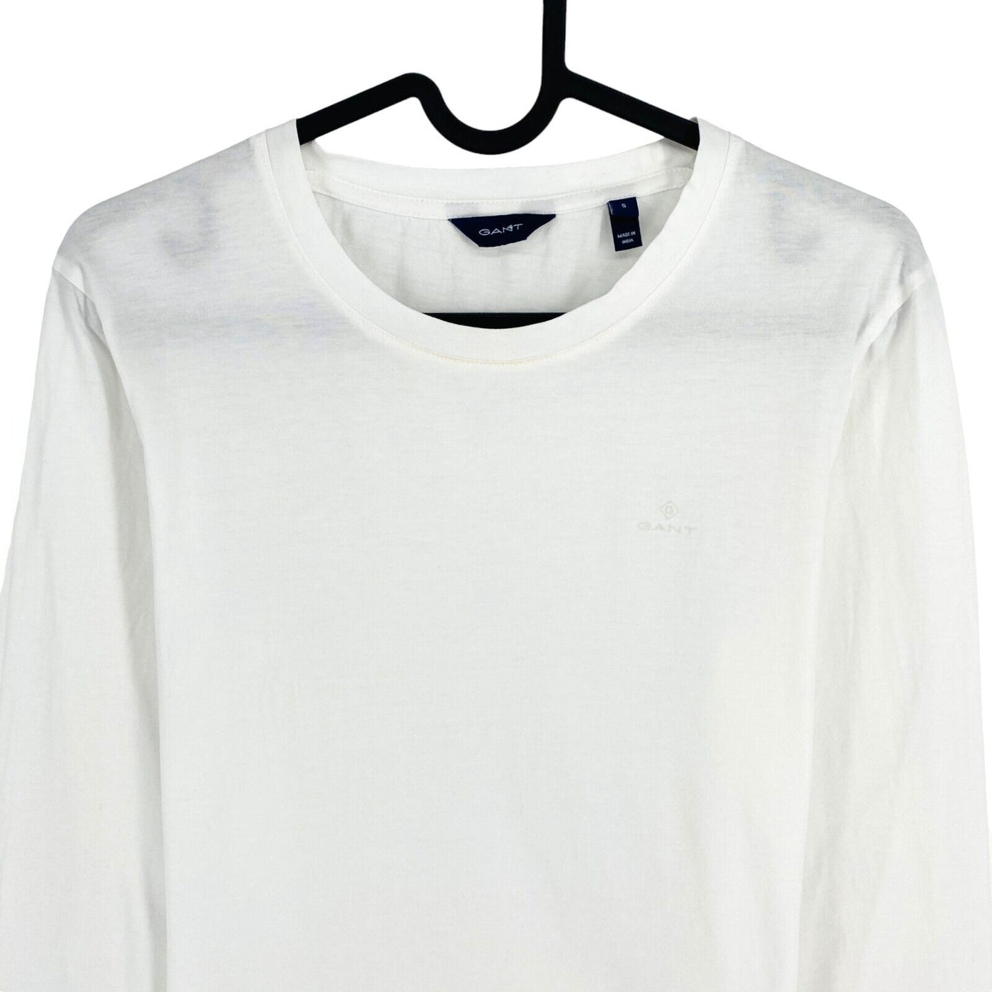 GANT White Original Crew Neck Long Sleeves T Shirt Size S