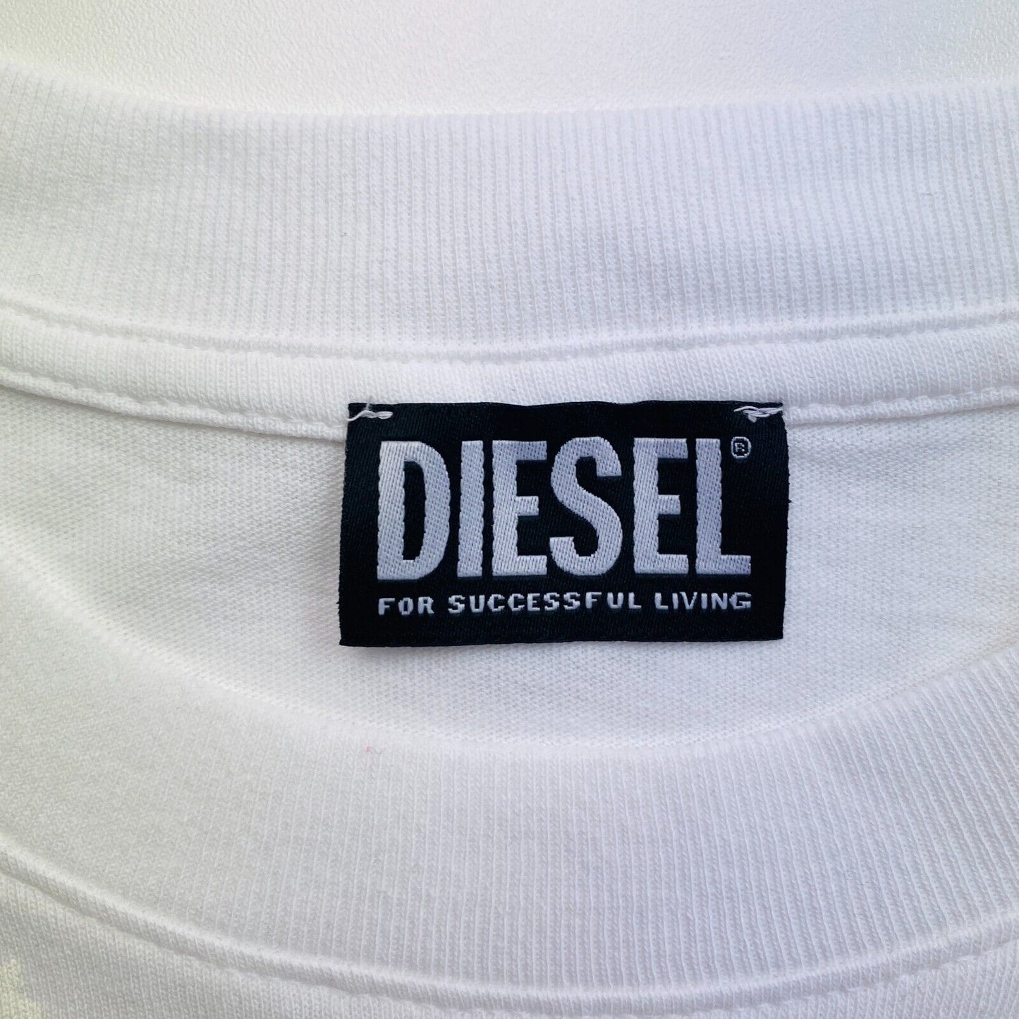 DIESEL Men White T-WASH-E1 Crew Neck Short Sleeve T-Shirt Size XL