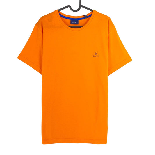 GANT Orange Contrast Logo Crew Neck T Shirt Size M