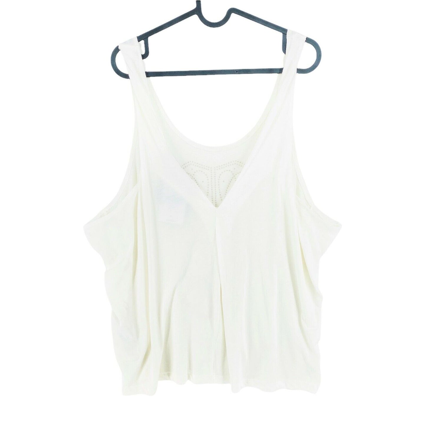 STRADIVARIUS White Round Neck Flared Tank Top Size M